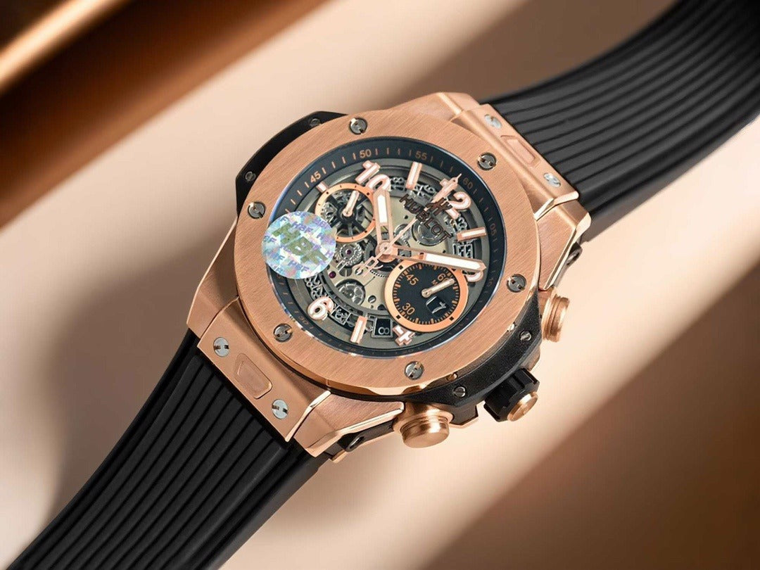 Hublot Big Bang with Blue Skeleton Dial and Gold Case