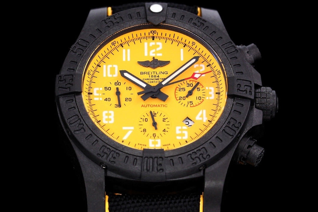 Breitling Avenger Hurricane Automatic Chronograph | Yellow Dial Breitlight
