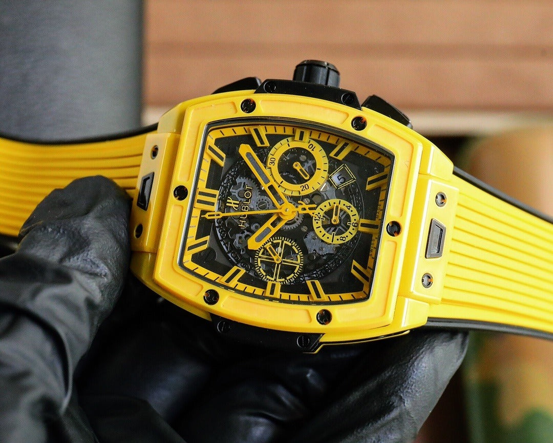 Hublot Square Bang with Skeletonized Dial and Black Case