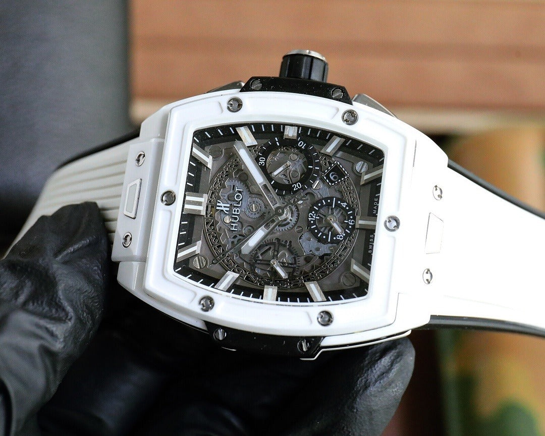 Hublot Square Bang with Skeletonized Dial and Black Case