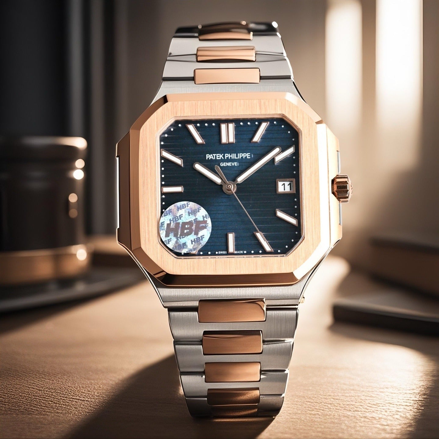 Patek Philippe Nautilus Style Two-Tone Automatic Watch | Rose Gold & Steel, Multiple Dials