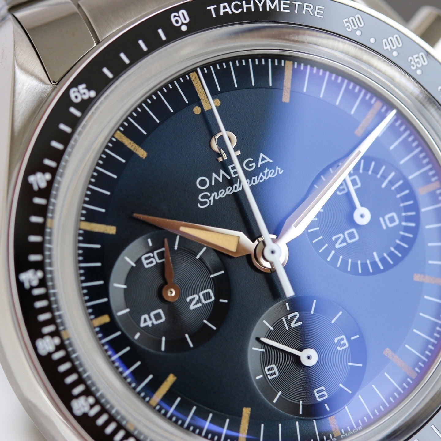 Omega Speedmaster with Blue Dial and Sub-dials on Bracelet