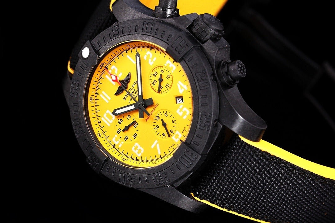 Breitling Avenger Hurricane Automatic Chronograph | Yellow Dial Breitlight