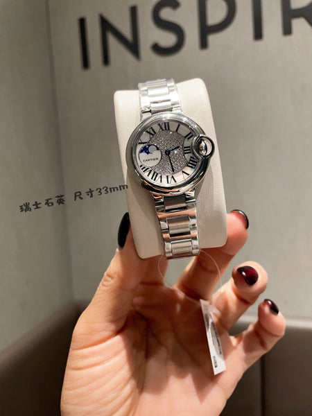 Cartier Ballon Bleu 33mm with Stainless Steel Bracelet
