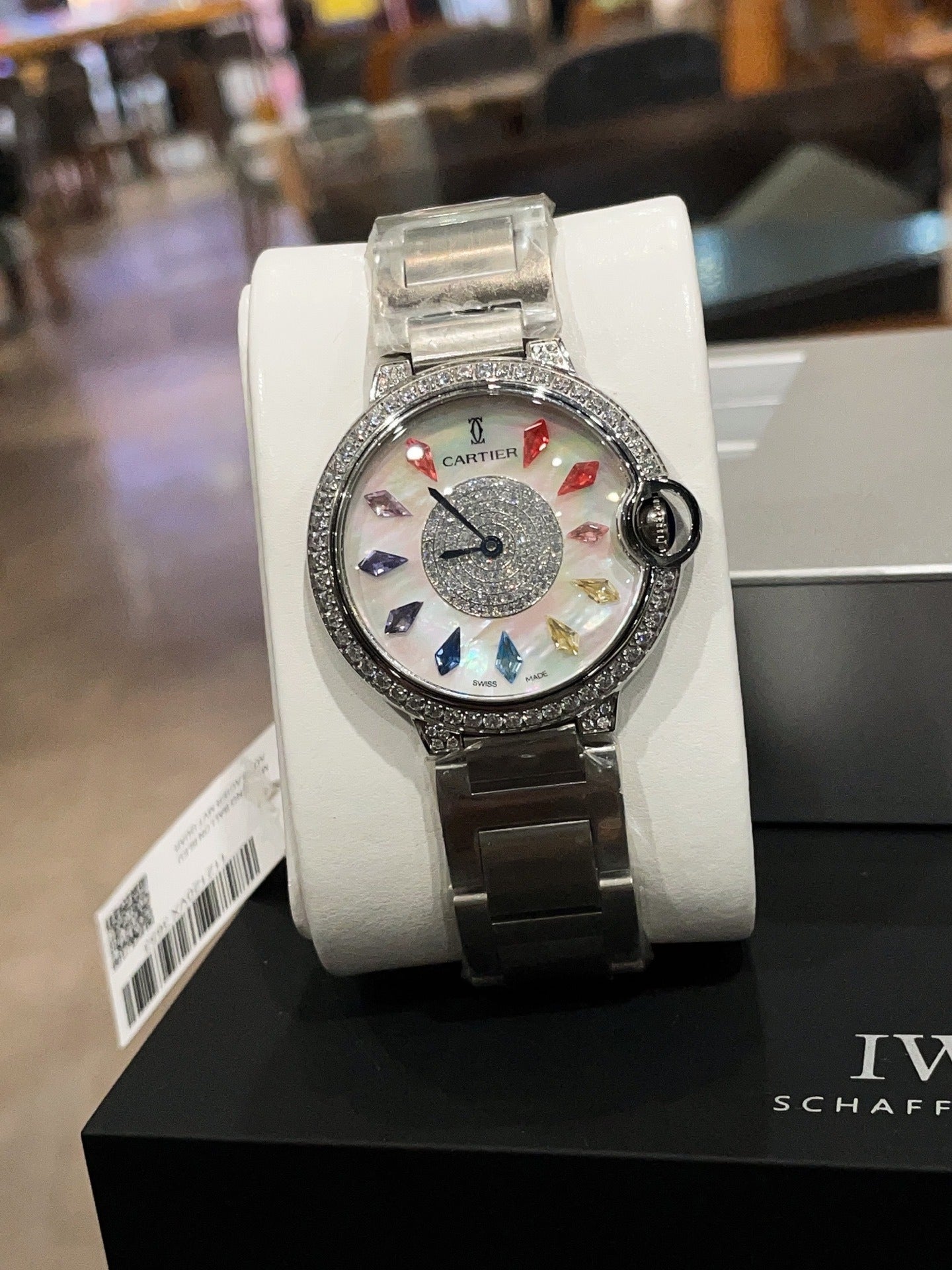 Cartier Ballon Bleu with Diamond Bezel and Mother-of-Pearl Gemstone Dial