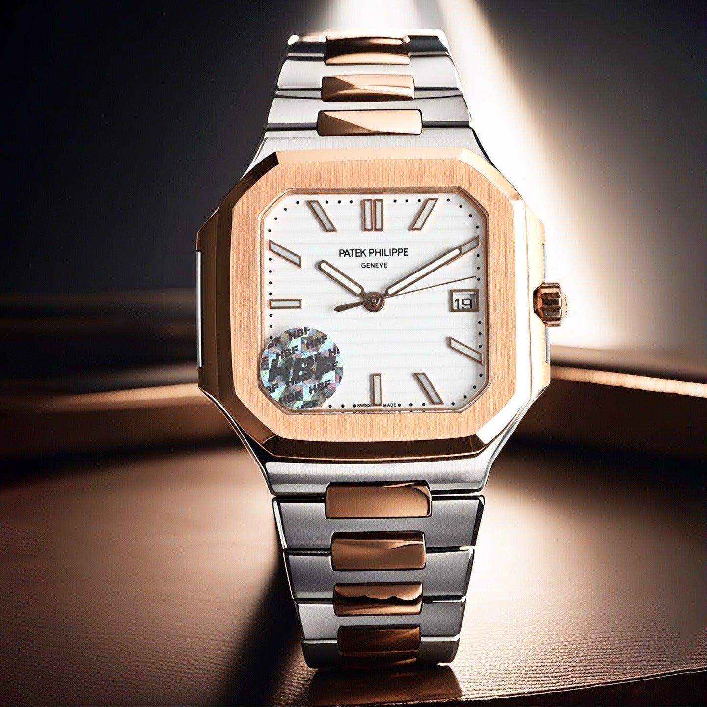 Patek Philippe Nautilus Style Two-Tone Automatic Watch | Rose Gold & Steel, Multiple Dials