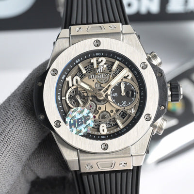 Hublot Big Bang Unico in Titanium with Blue Dial and Strap