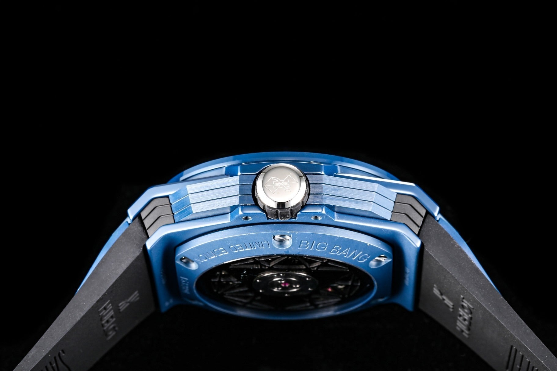 Blue Ceramic Hublot Sang Bleu with Geometric Skeleton Dial