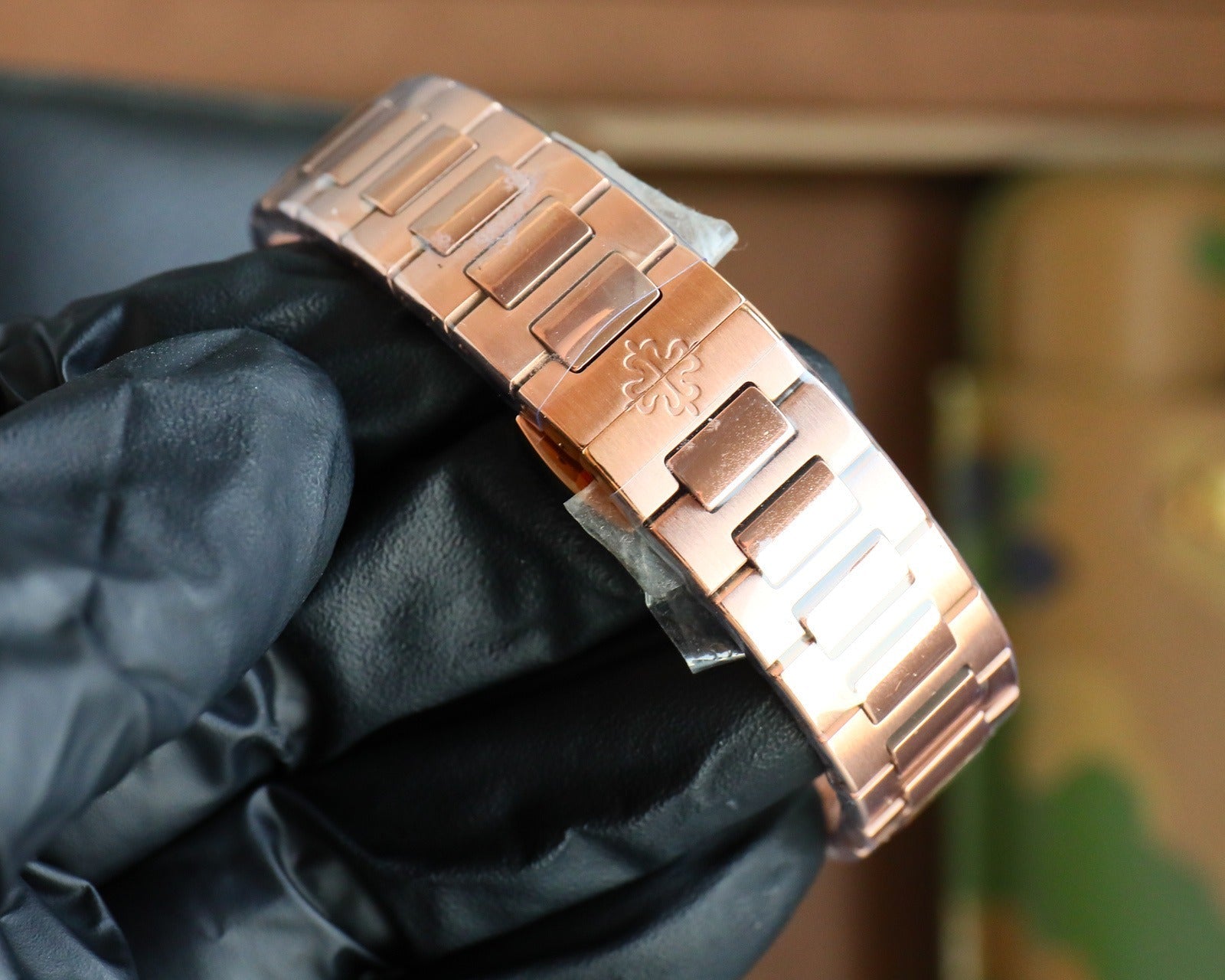 Patek Philippe Nautilus Style Automatic Watch | Ruby-Set Bezel, Rose Gold & Steel