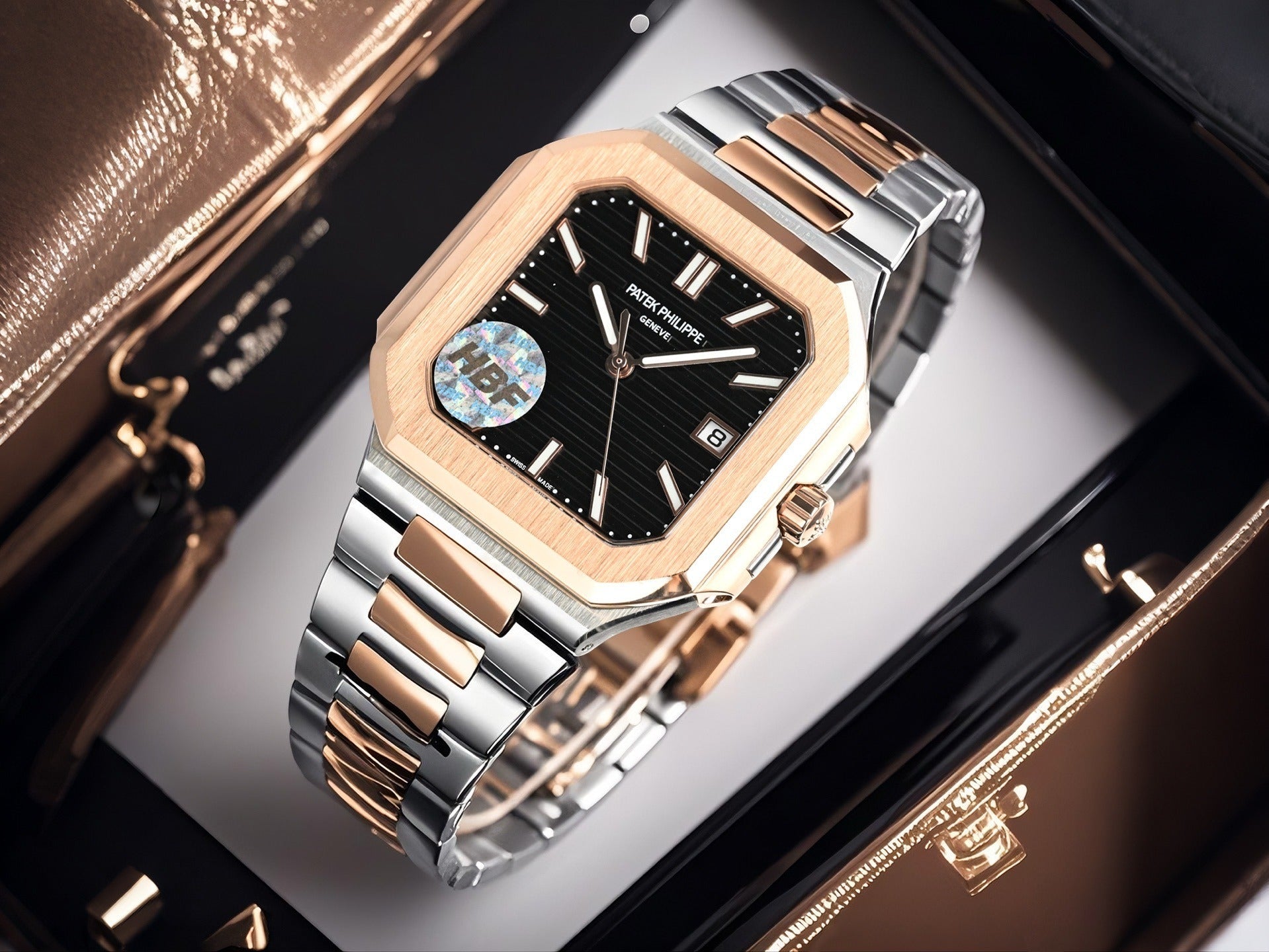 Patek Philippe Nautilus Style Two-Tone Automatic Watch | Rose Gold & Steel, Multiple Dials