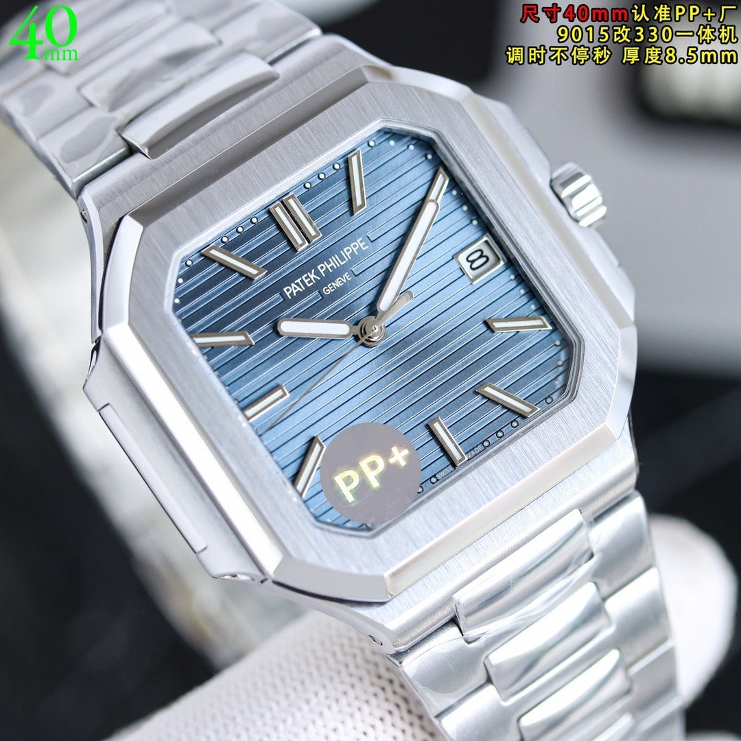 Patek Philippe Nautilus Style Automatic Watch 40mm | Ultra-Thin Blue or Green Dial