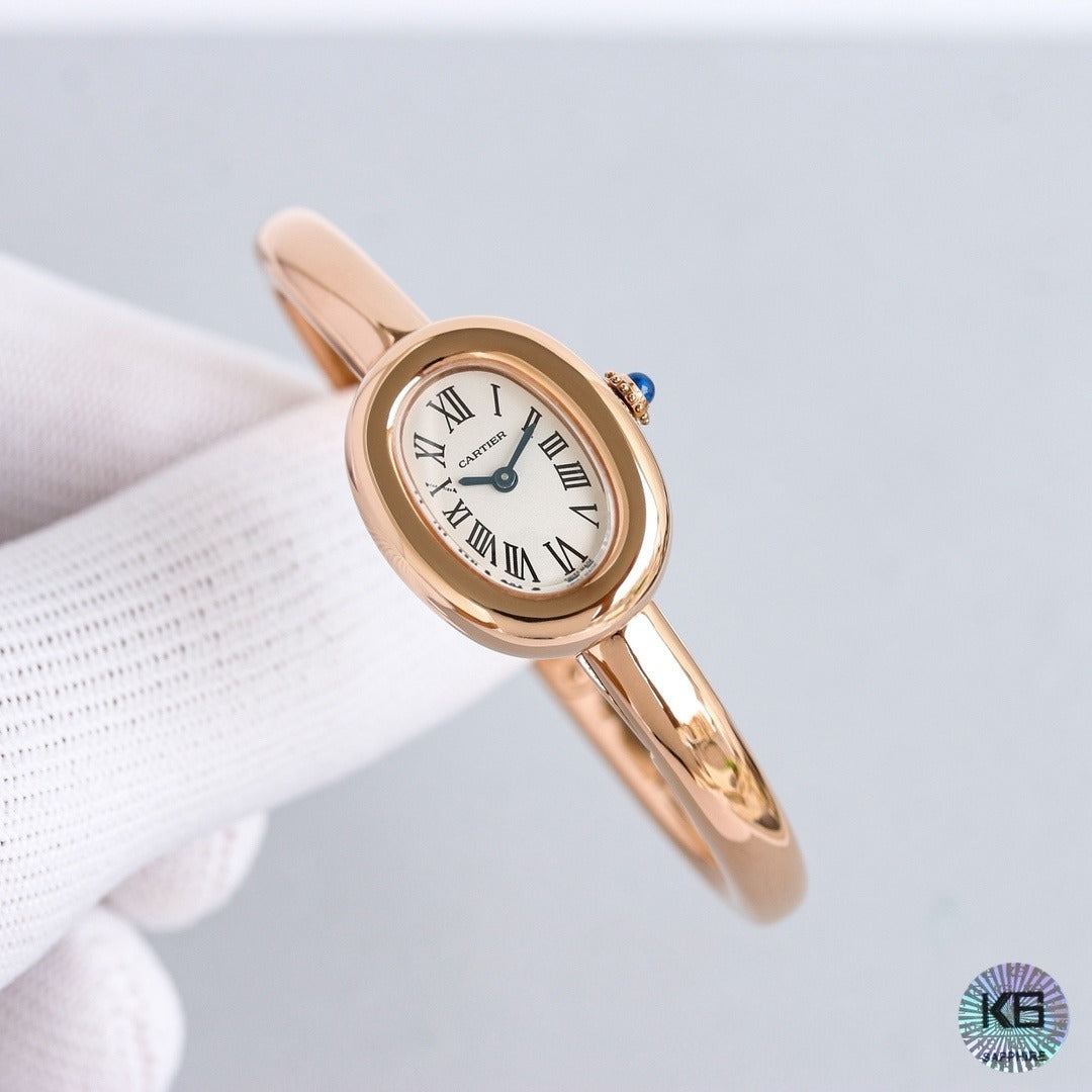 Rose Gold Cartier Baignoire Bangle Watch
