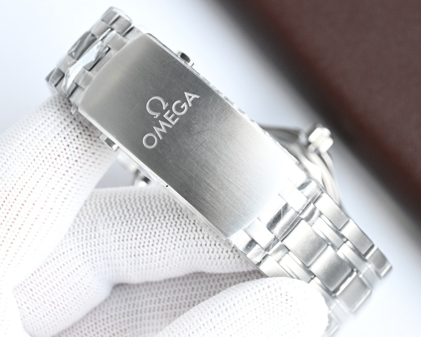 Stainless Steel Omega Seamaster with White Ceramic Dial