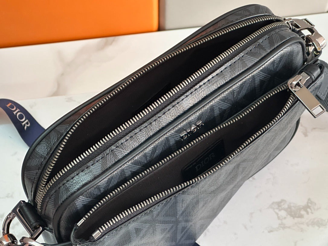Christian Dior Explorer Bag | Black Diamond Quilted Leather Crossbody