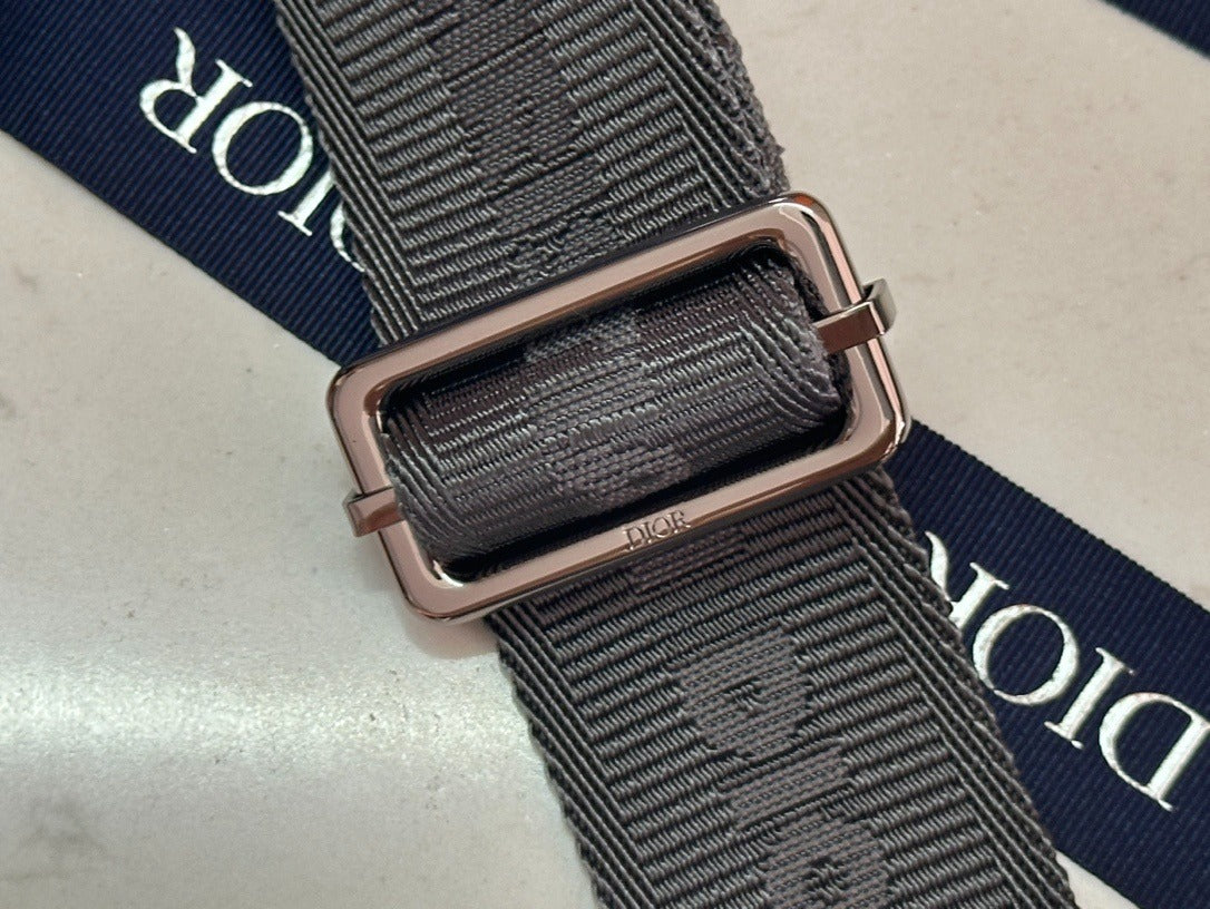 Christian Dior Saddle Bag | Grey Oblique Monogram Jacquard | Tactical Strap