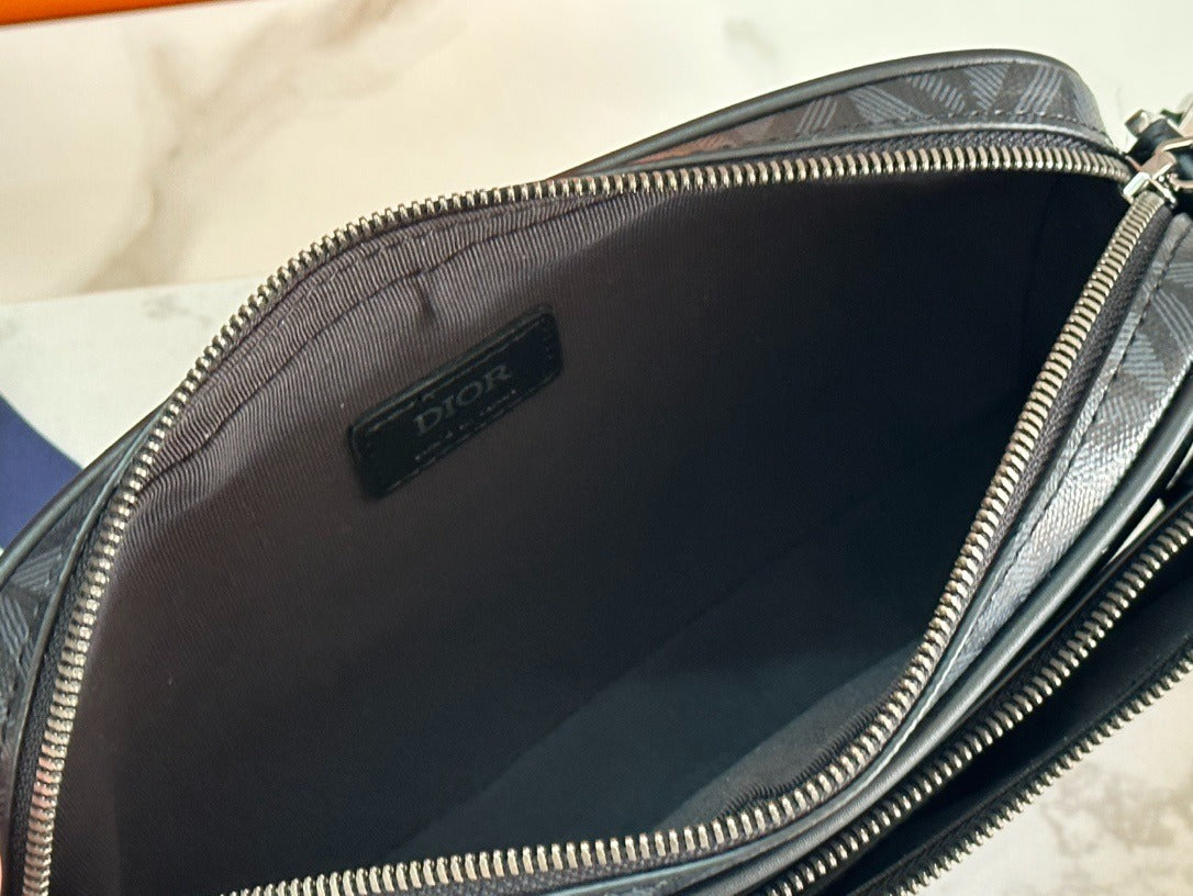 Christian Dior Explorer Bag | Black Diamond Quilted Leather Crossbody