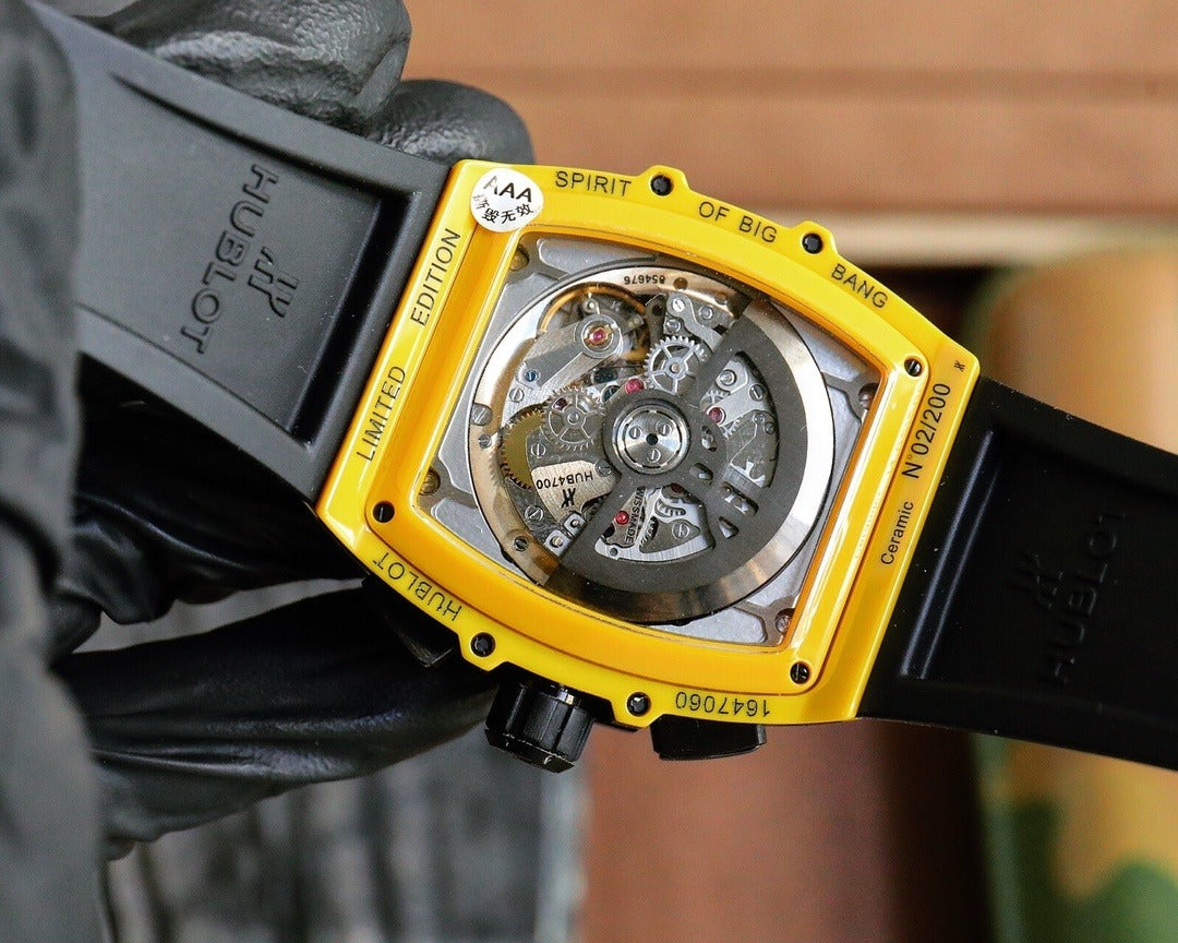 Hublot Square Bang with Skeletonized Dial and Black Case