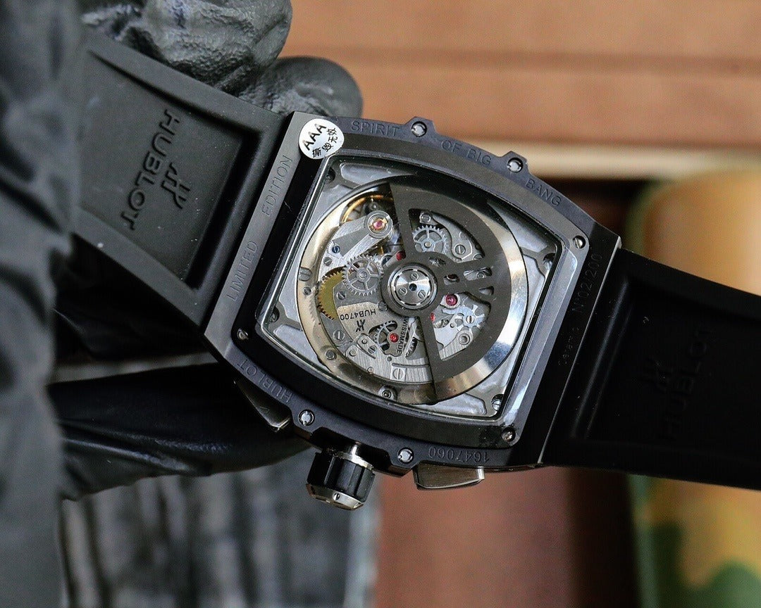Hublot Square Bang with Skeletonized Dial and Black Case