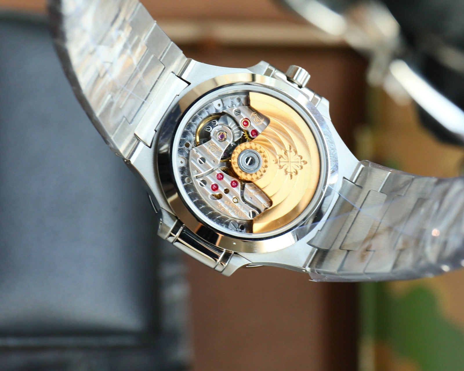 Patek Philippe Nautilus Style Automatic Watch | White Dial, Diamond or Ruby Bezel in Steel
