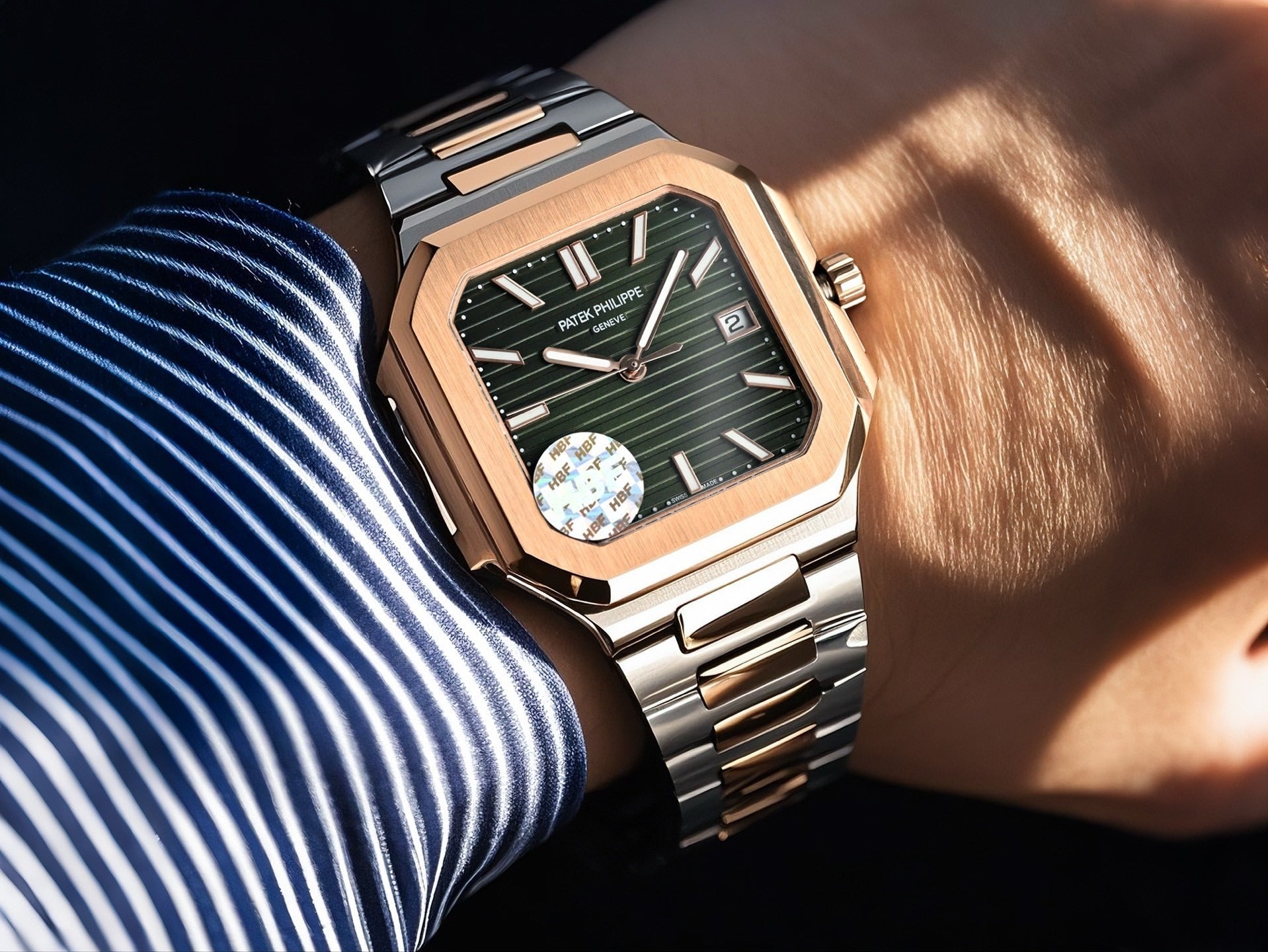 Patek Philippe Nautilus Style Two-Tone Automatic Watch | Rose Gold & Steel, Multiple Dials