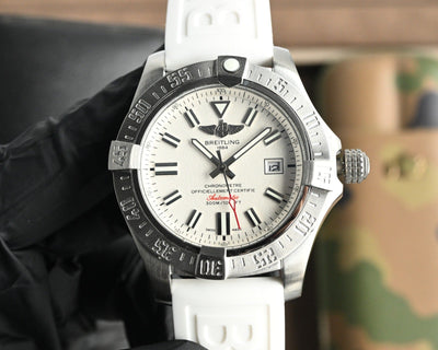 Breitling Super Avenger Automatic Watch 44mm | Black, Yellow Dial | Rubber & Fabric Strap