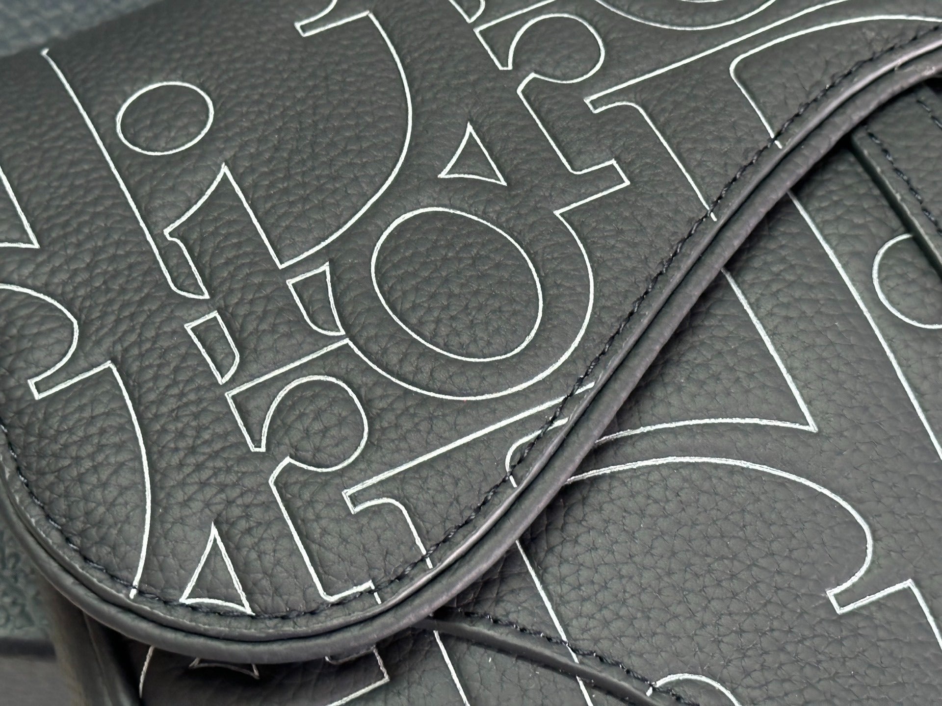Christian Dior Saddle Bag | Hylton Nel Outline Oblique | Dark Leather