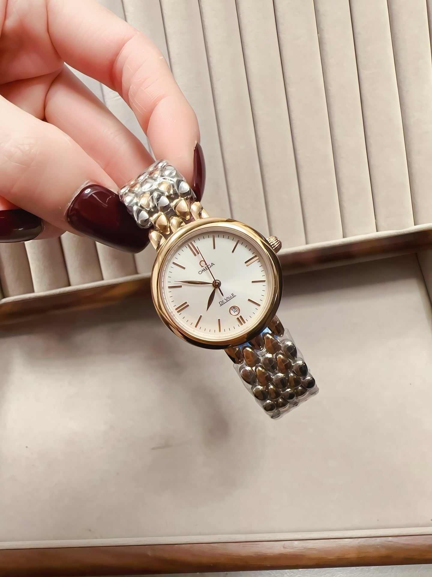 Omega De Ville with Minimalist Dial and Distinctive Bracelet