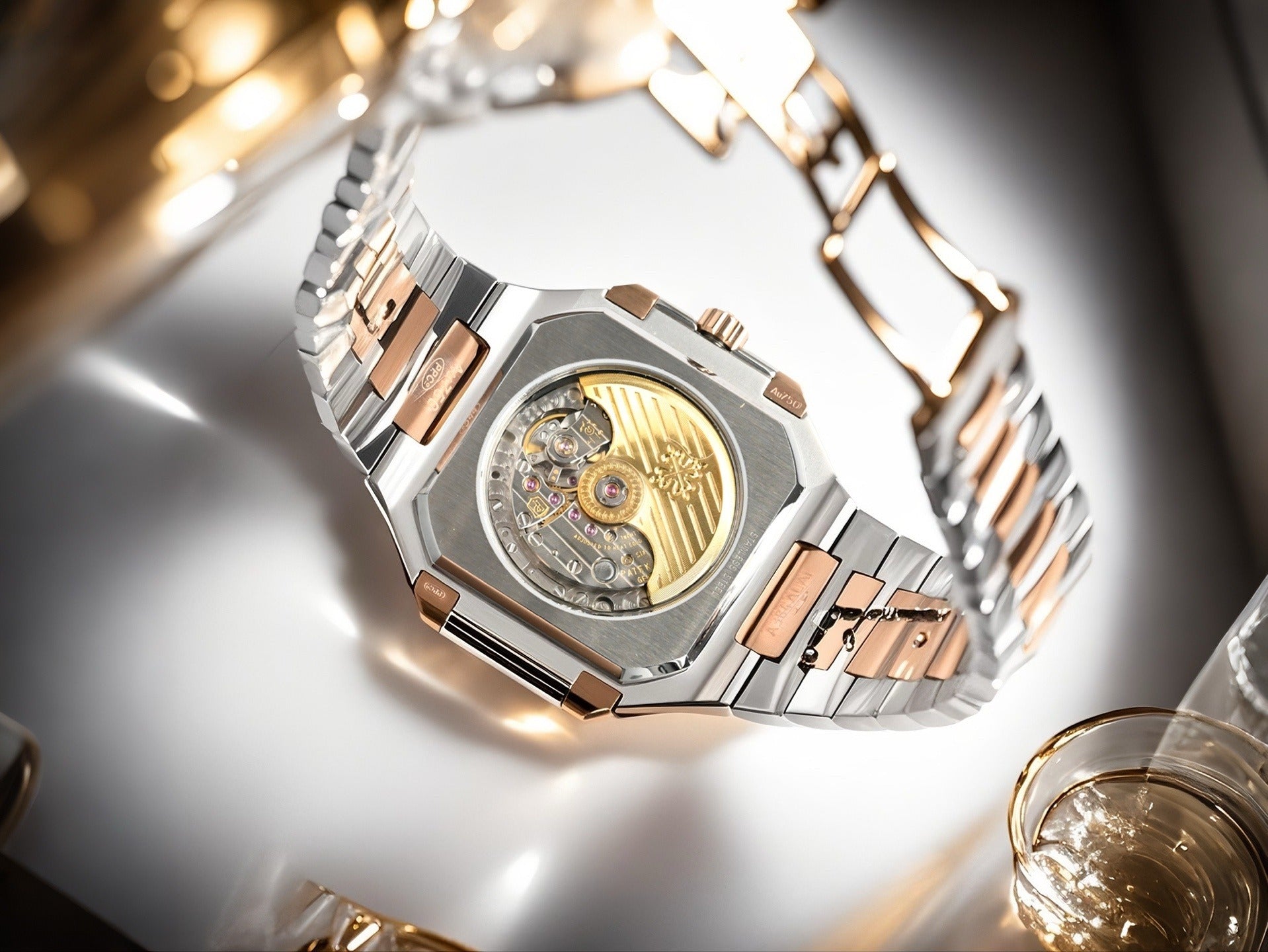 Patek Philippe Nautilus Style Two-Tone Automatic Watch | Rose Gold & Steel, Multiple Dials