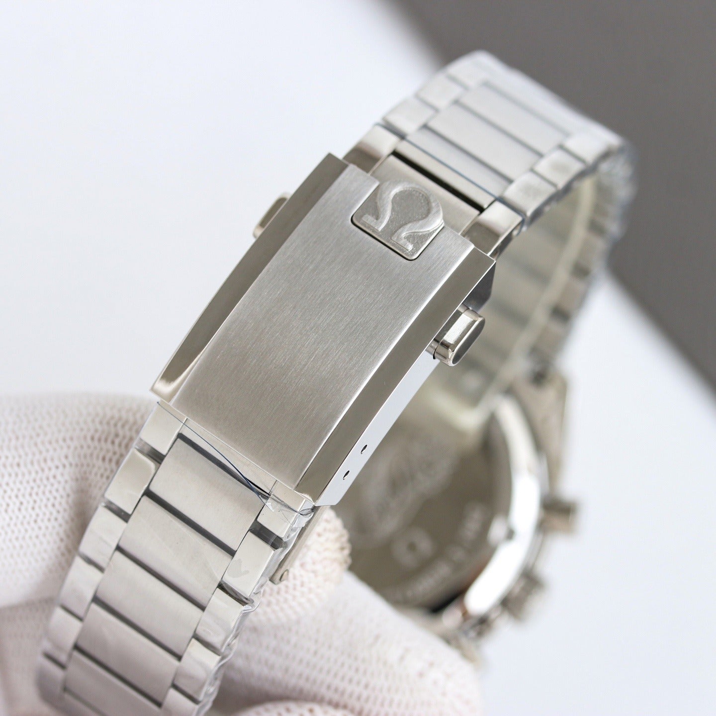 Omega Speedmaster with Blue Dial and Sub-dials on Bracelet