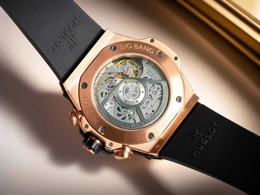 Hublot Big Bang with Blue Skeleton Dial and Gold Case