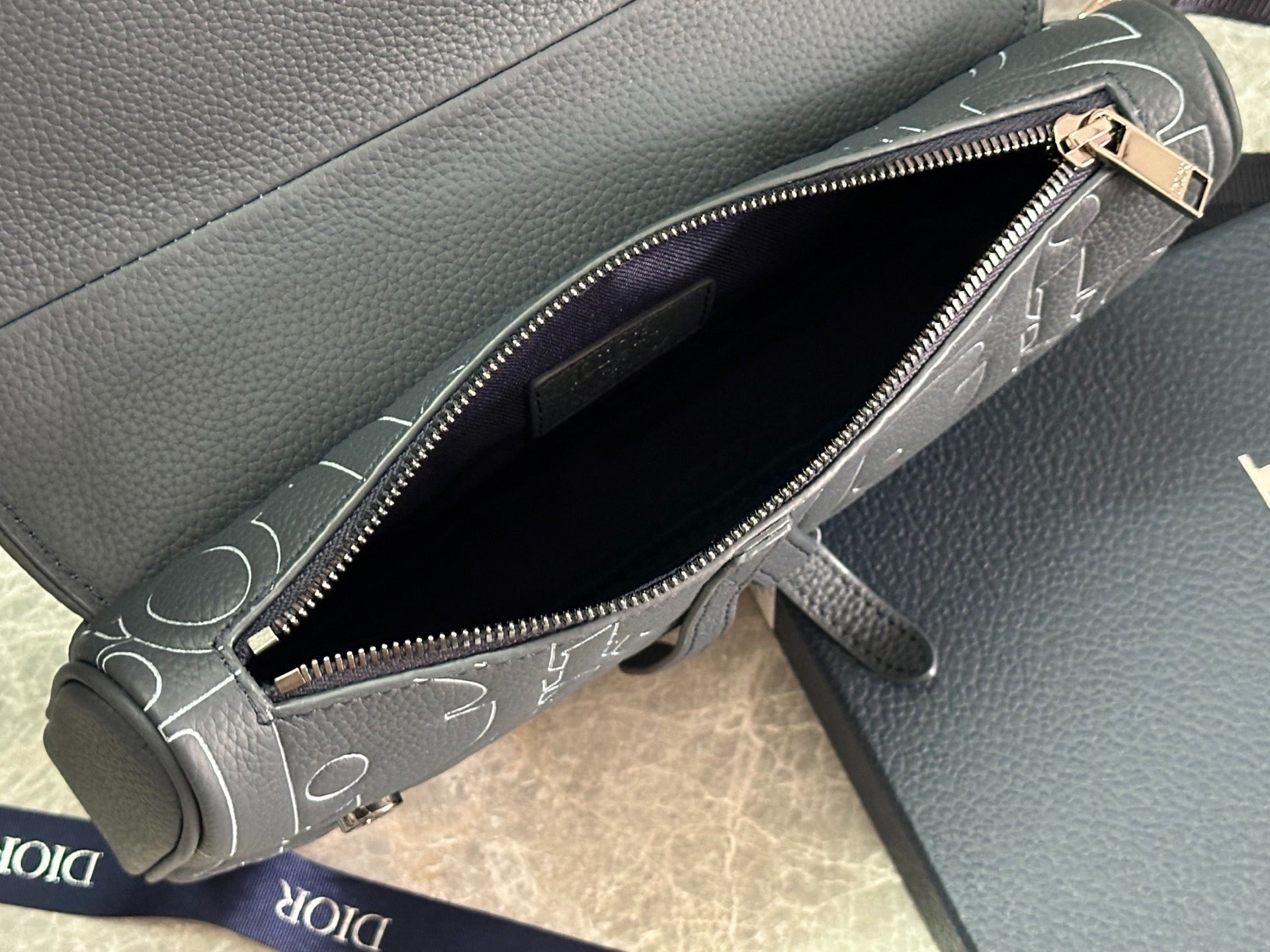 Christian Dior Saddle Bag | Hylton Nel Outline Oblique | Dark Leather