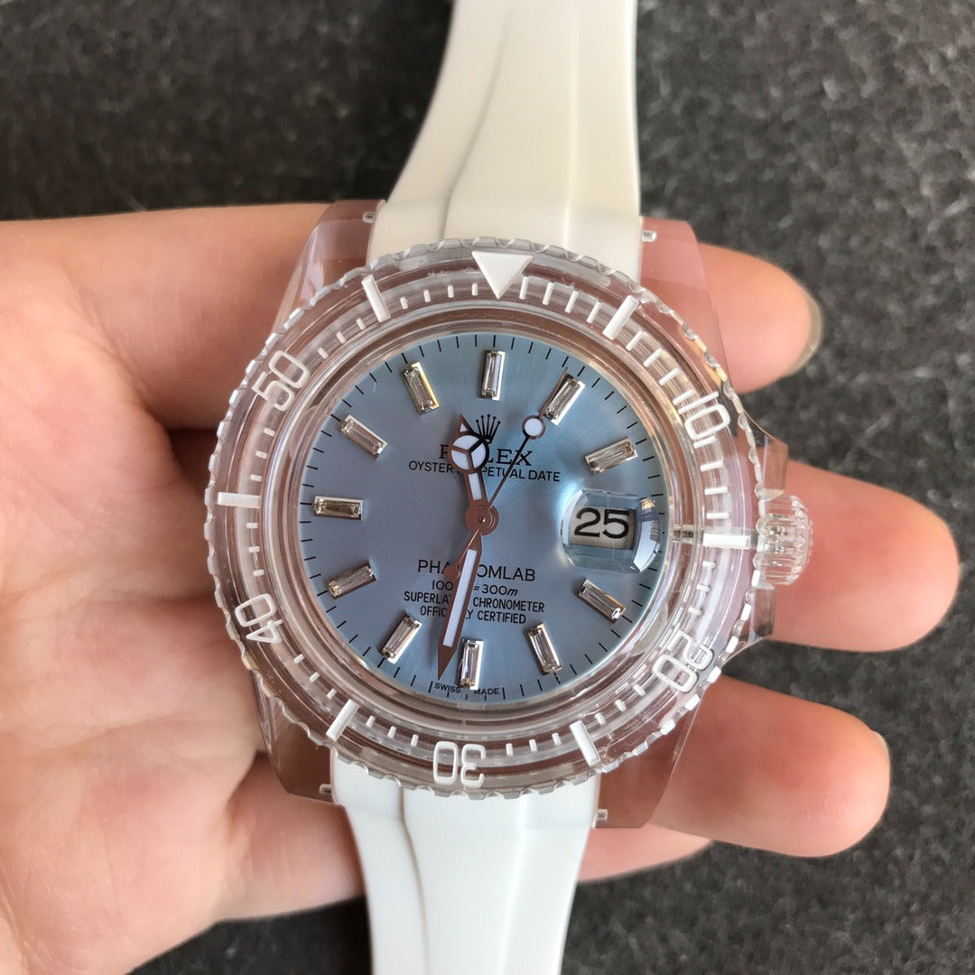 PHANTOM LAB Rolex with White Rubber Strap