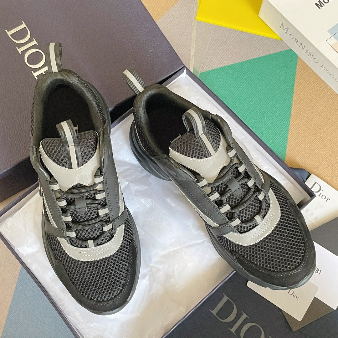 Dior B30 Grey Mesh & Leather Sneakers