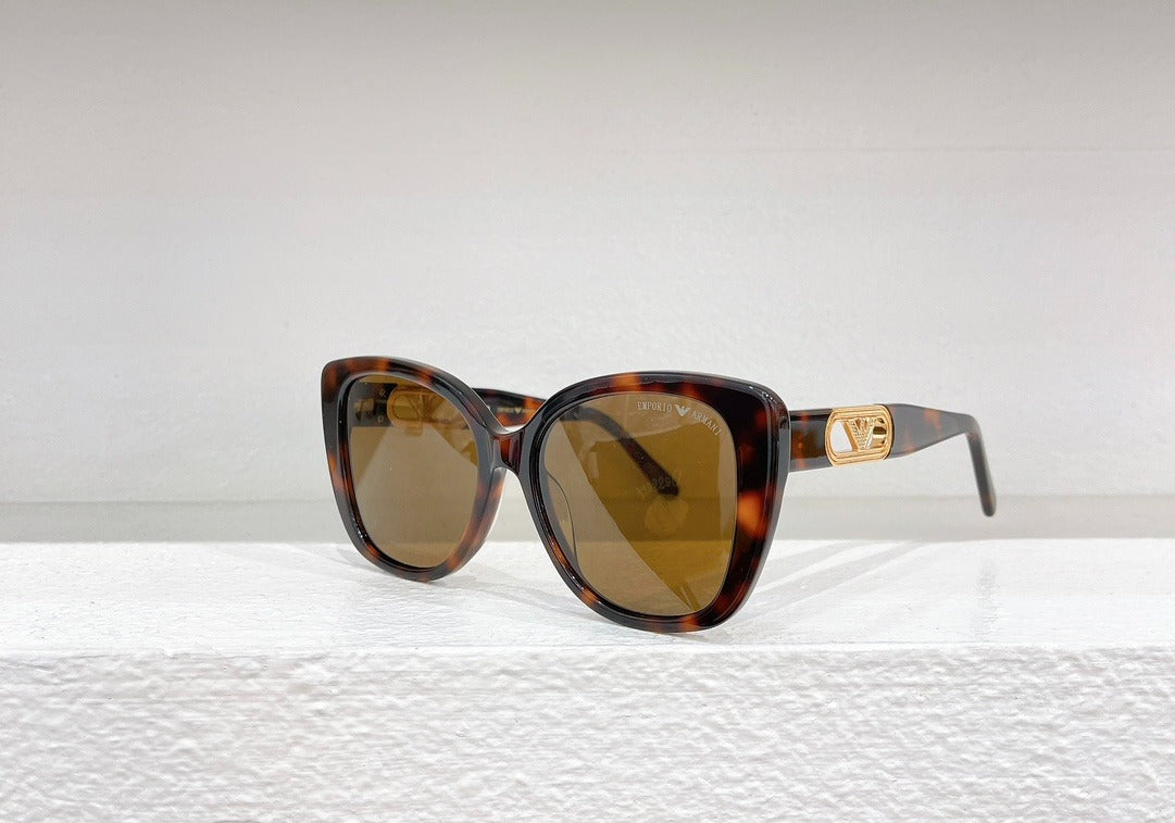 Emporio Armani Cat-Eye Sunglasses with Gold Logo Detail - Multiple Colors