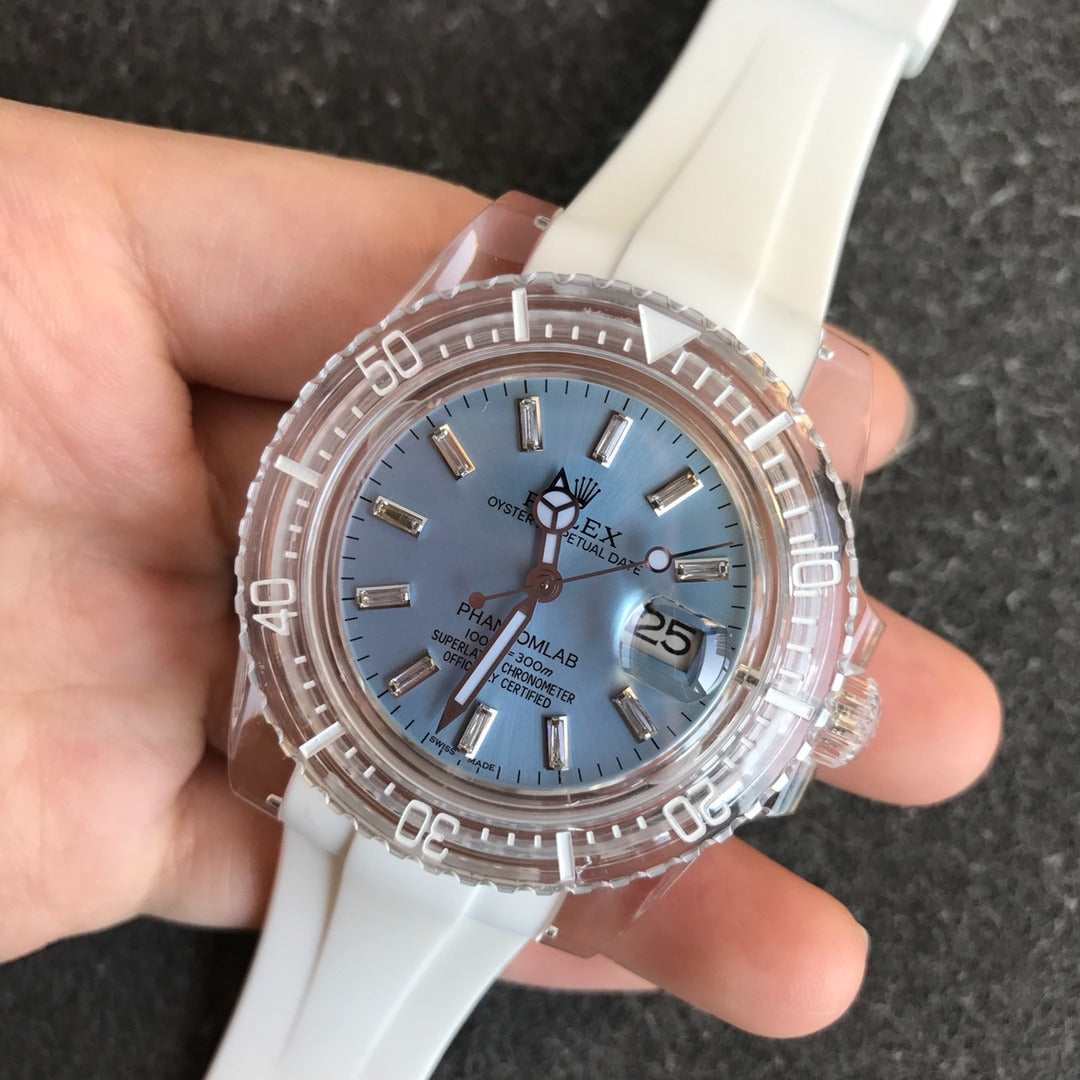 PHANTOM LAB Rolex with White Rubber Strap