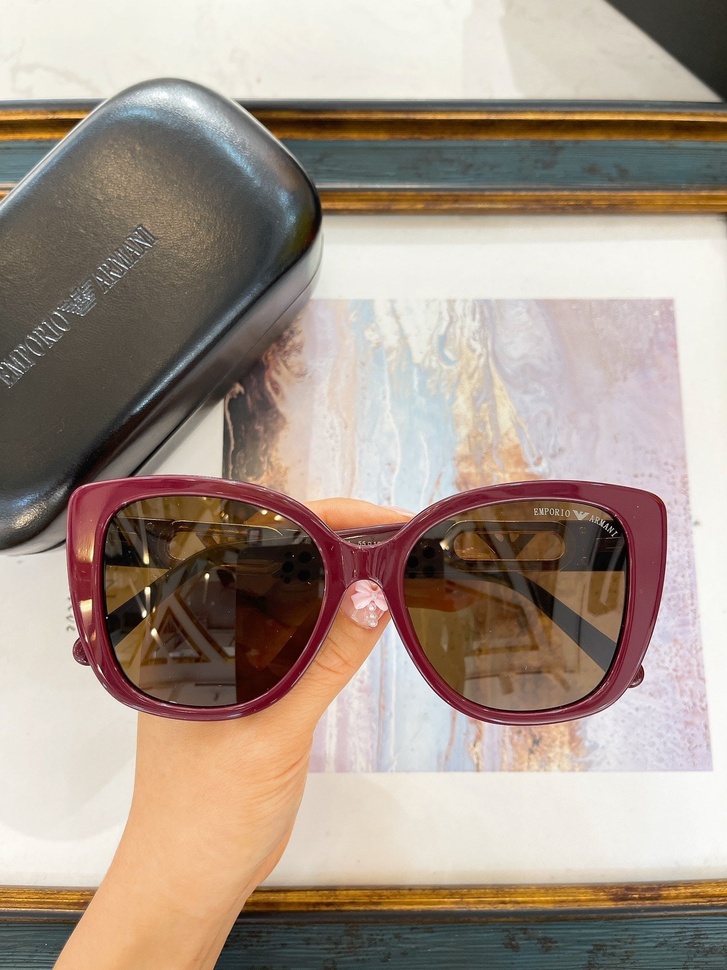 Emporio Armani Women's Cat-Eye Sunglasses with Gold Logo - Multiple Colors