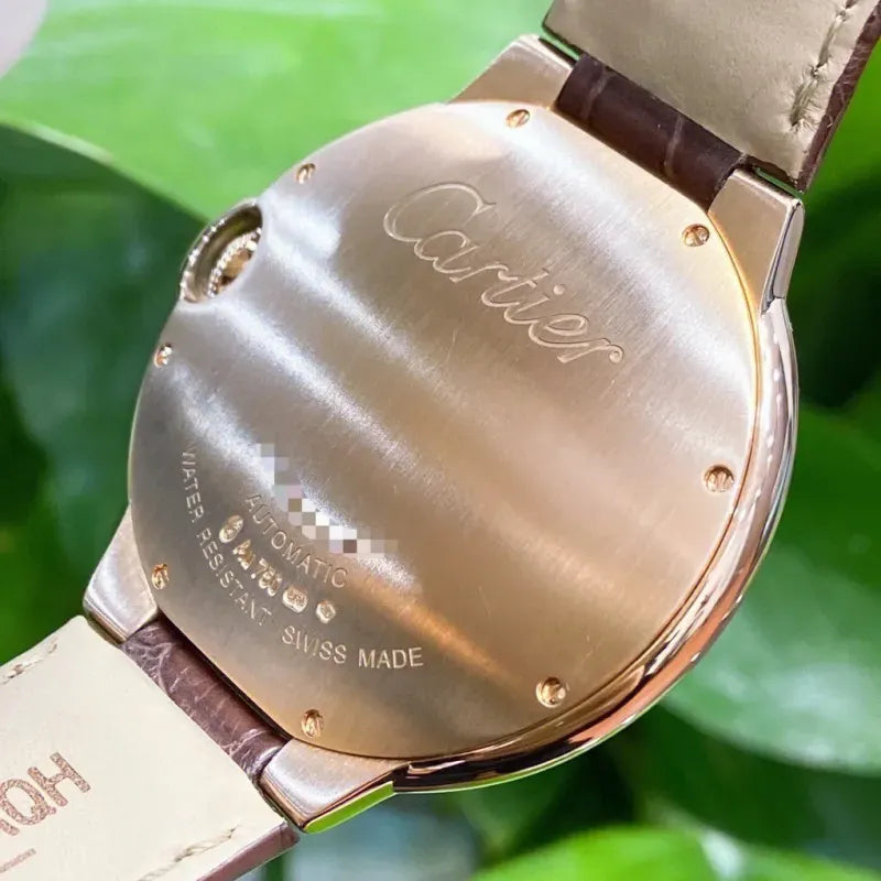 BALLON BLEU DE CARTIER WATCH 40 mm, automatic movement, 18K Rose gold, leather