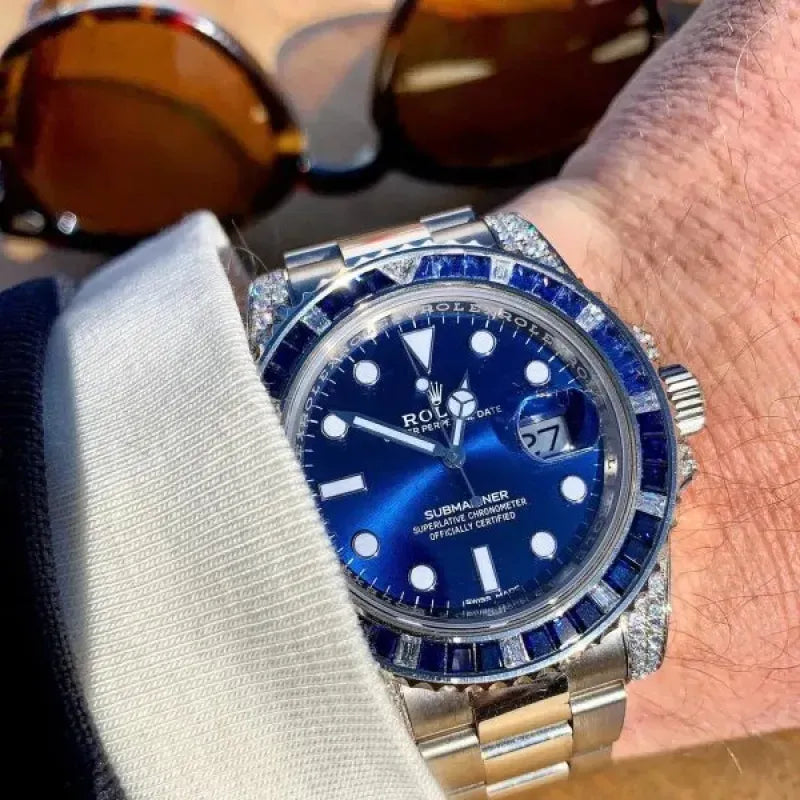 Rolex Submariner Date 116659 SABR 18k White Gold Diamonds Sapphires