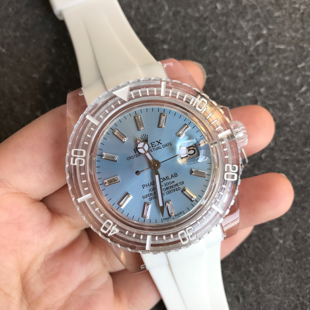 PHANTOM LAB Rolex with White Rubber Strap