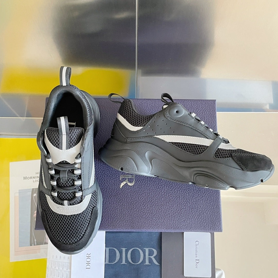 Dior B30 Grey Mesh & Leather Sneakers