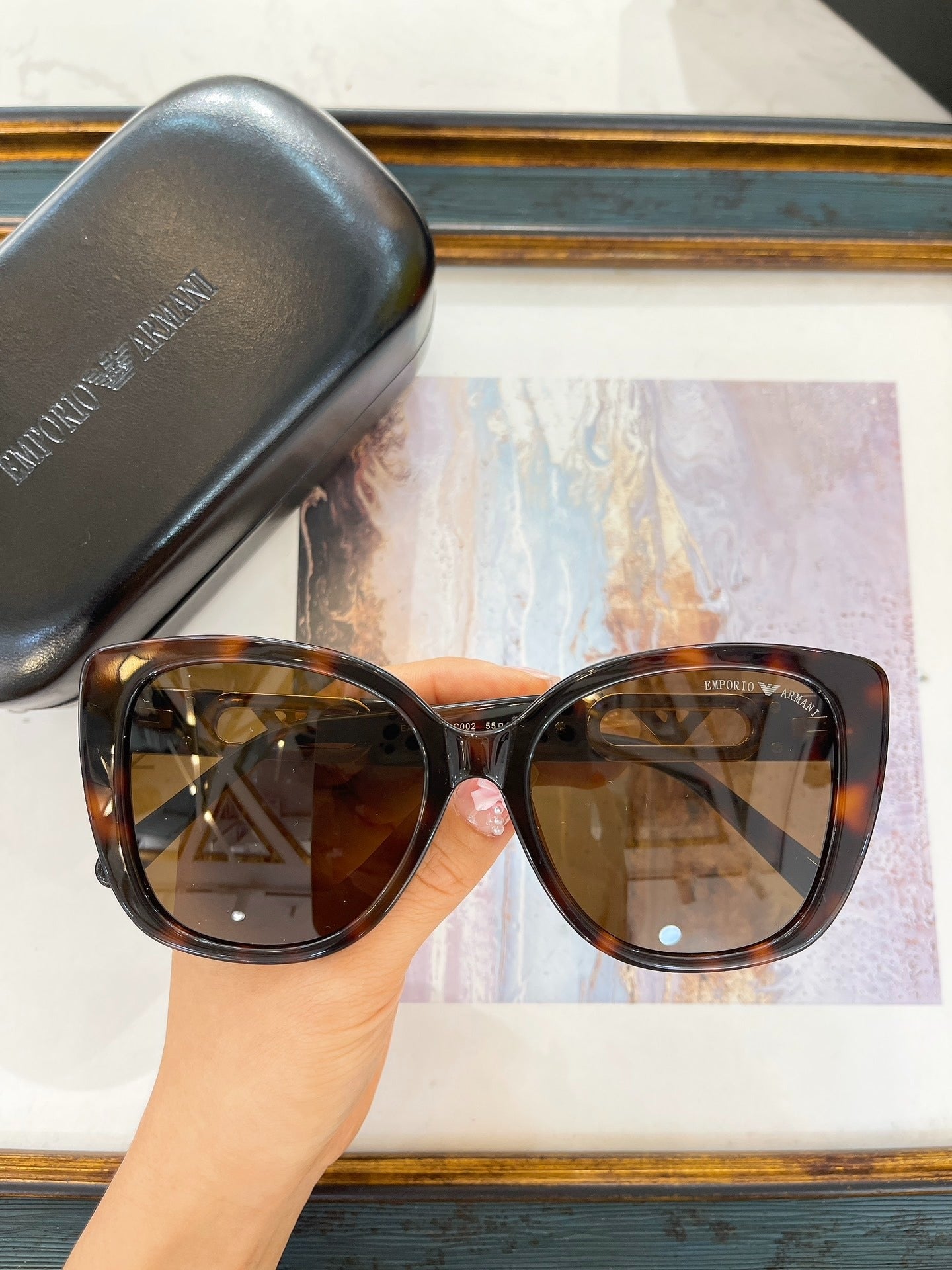 Emporio Armani Women's Cat-Eye Sunglasses with Gold Logo - Multiple Colors
