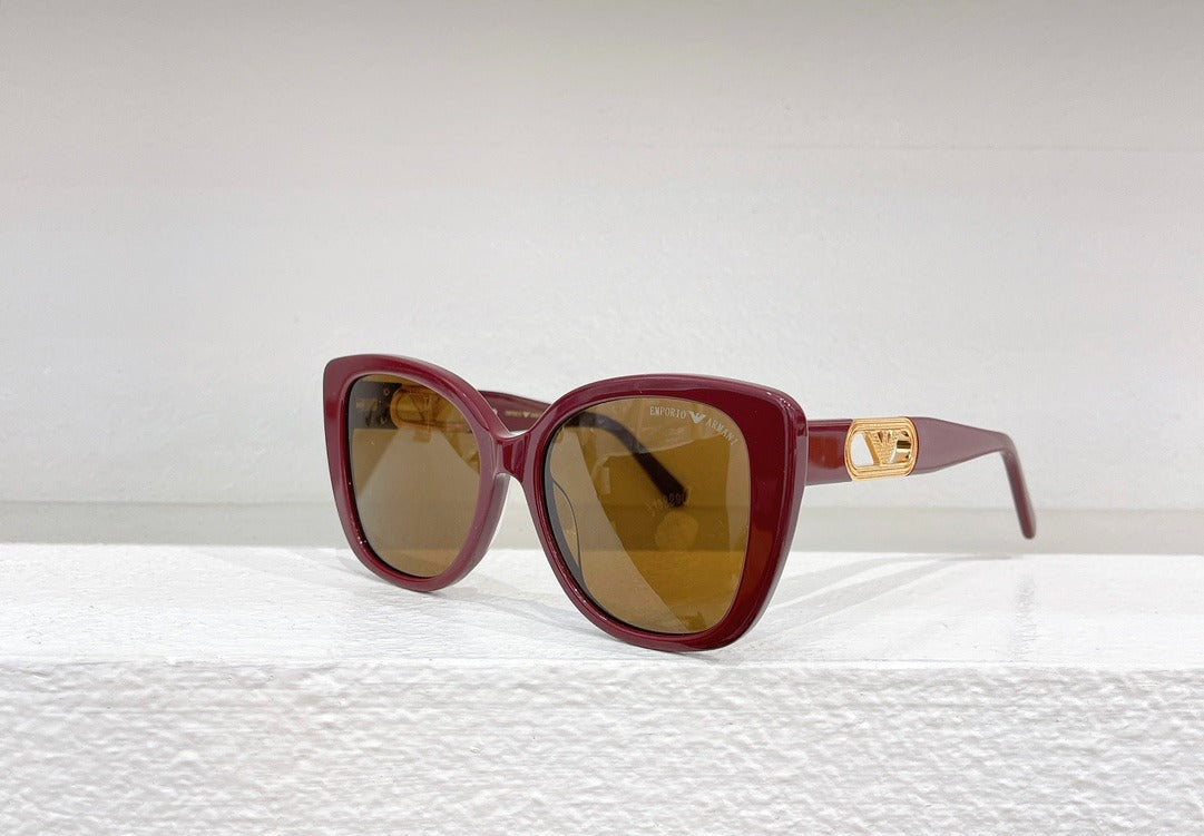 Emporio Armani Cat-Eye Sunglasses with Gold Logo Detail - Multiple Colors