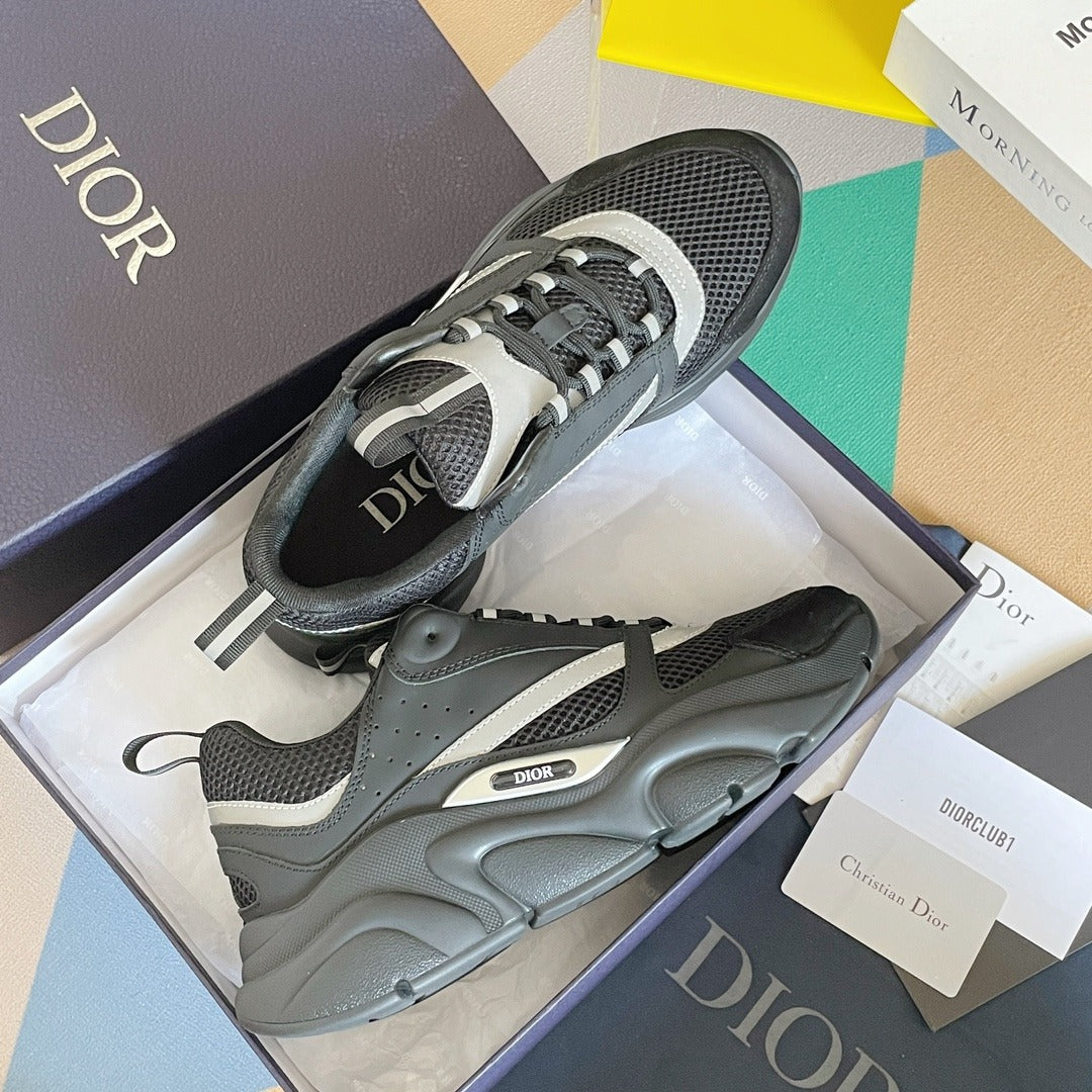 Dior B30 Grey Mesh & Leather Sneakers