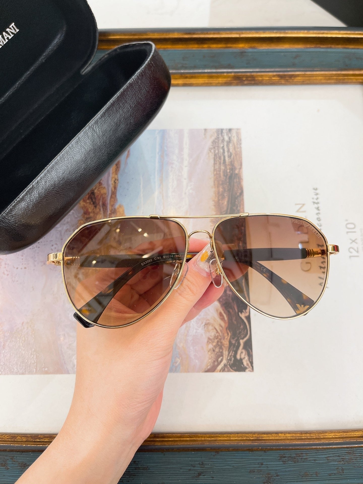 Emporio Armani Aviator Sunglasses Collection with Cases - Multiple Colors