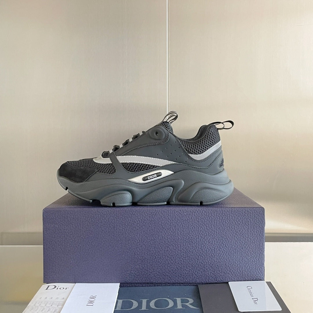 Dior B30 Grey Mesh & Leather Sneakers