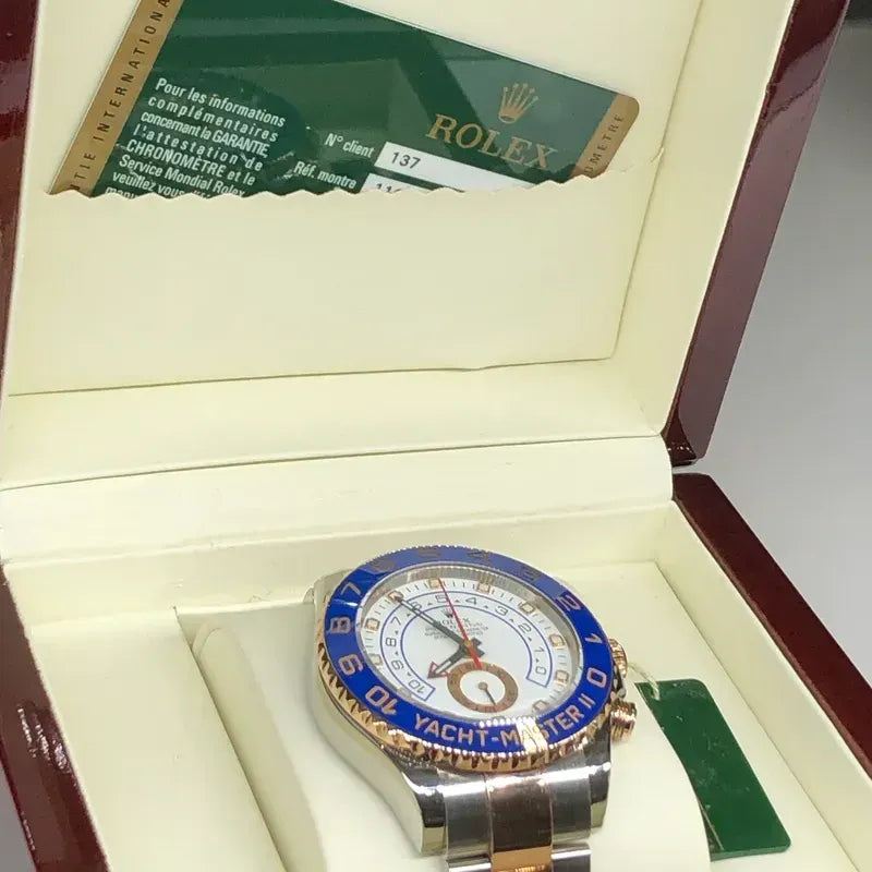 Rolex YACHT-MASTER II--(Rose Gold Strap) 116681-78211