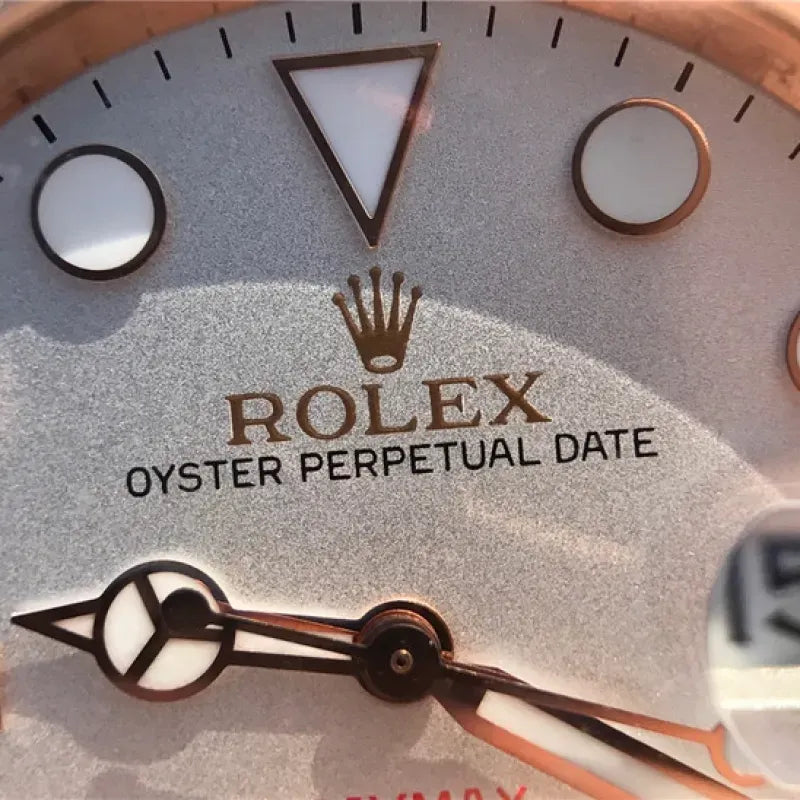 YACHT MASTER 1 BAYMAX ROSE GOLD MIX WHITE RUBBER STRAP 40MM