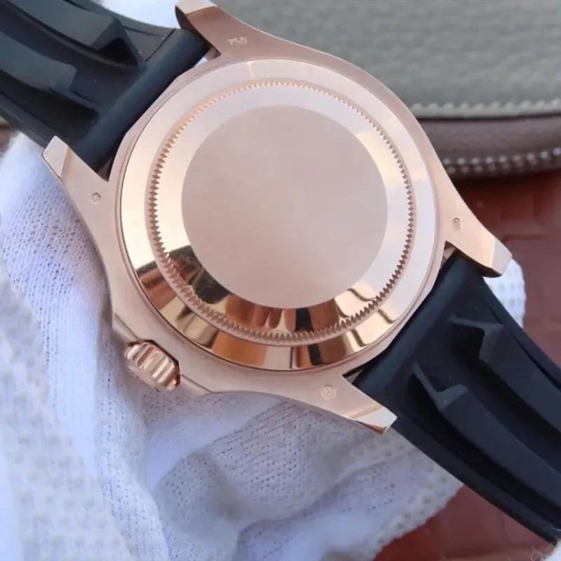 YACHT MASTER 1 GOLDEN DIAMOND BEZEL BLACK DIAL 40MM