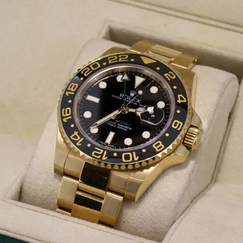 Rolex GMT-Master II Yellow Gold Automatic Green Dial Men's Watch 116718-LN-78208