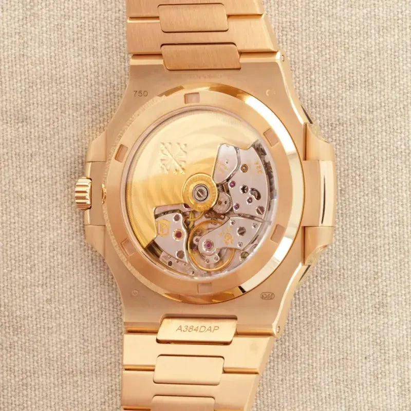 Patek Philippe Nautilus Rose Gold Brown Ruby Dial 40mm Ruby Bezel 5723/112